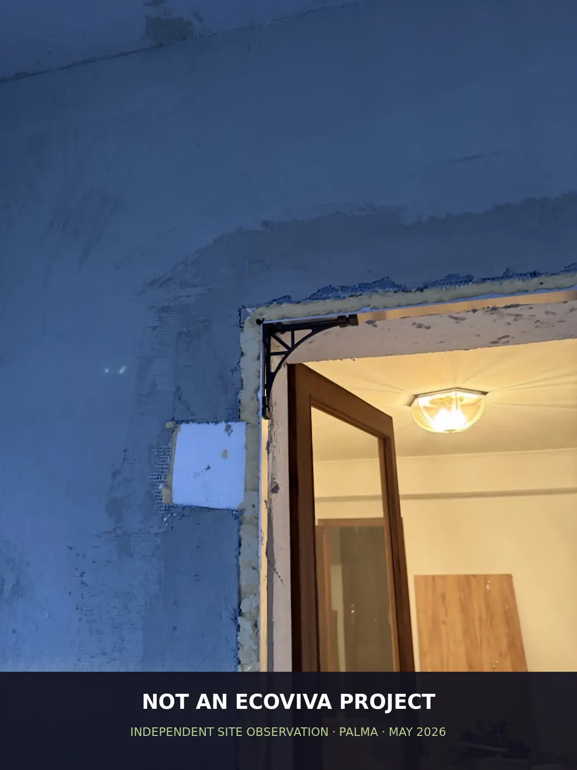 Fremdes WDVS-Projekt in Palma mit Eckarmierung und Befestigungsdetail