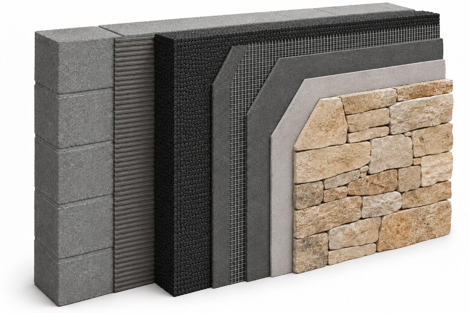 Natural stone façade system
