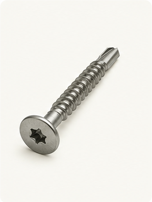 Façade fixing screw or rivet