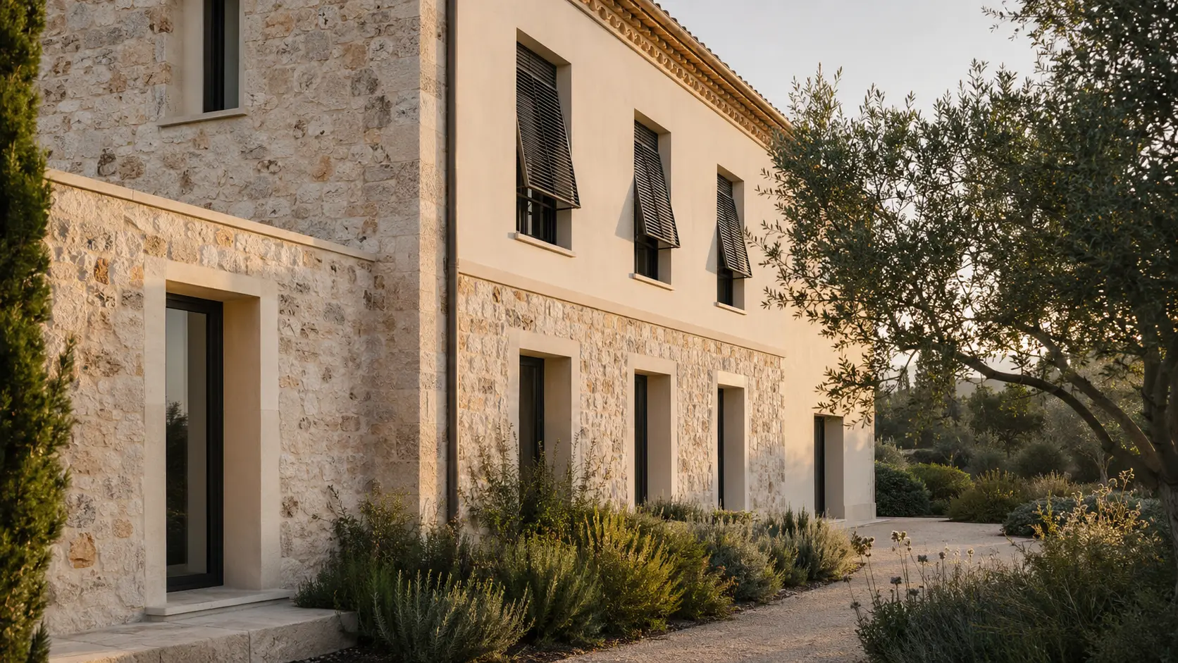 Refined rendered façade in Mallorca