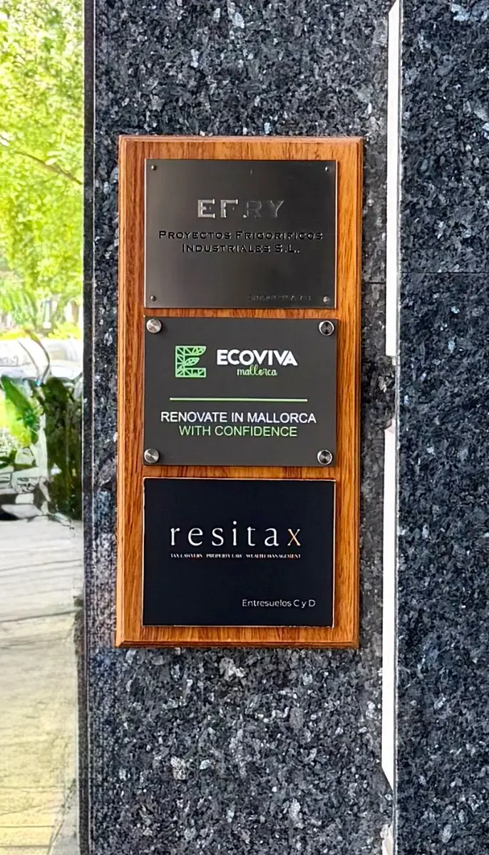 EcoViva directory sign at Passeig de Mallorca 14-A in Palma